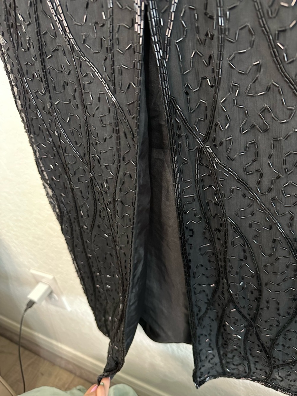 SCALA Vintage Silk Beaded Dress Size L - Picture 6 of 6